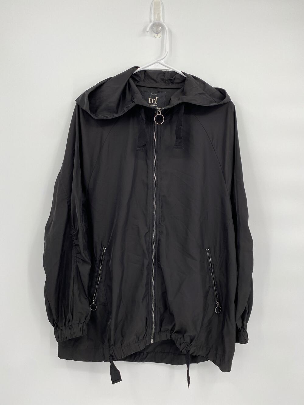 Zara trf Collection Packable Windbreaker Rain Jacket Black Size Small